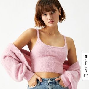 Kendall & Kylie fuzzy sweater tank top
